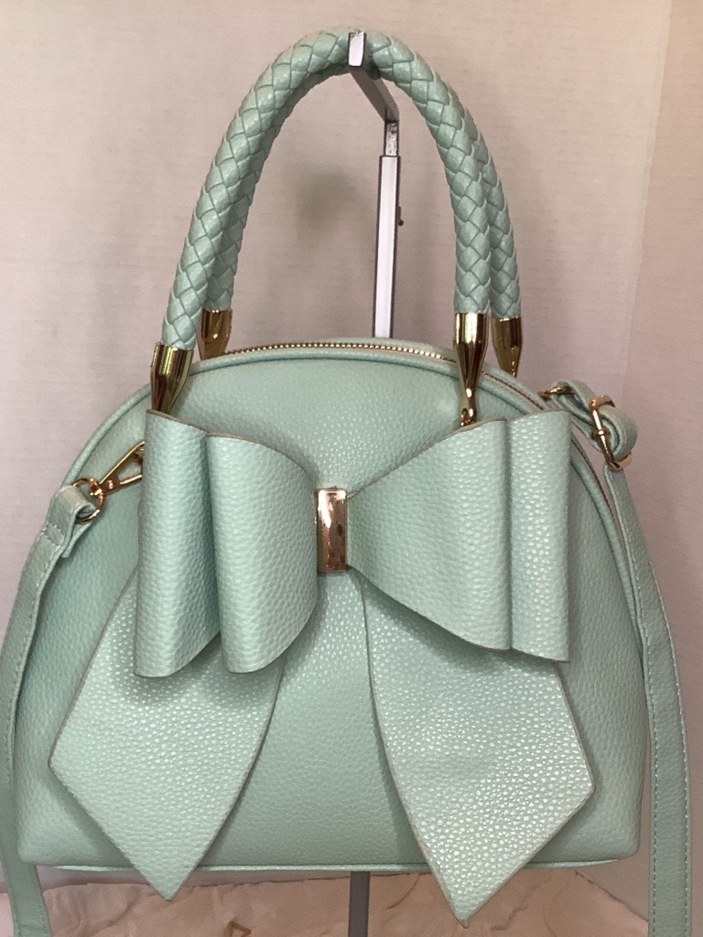 EUC Grossi Green Bow hand crossbody bag